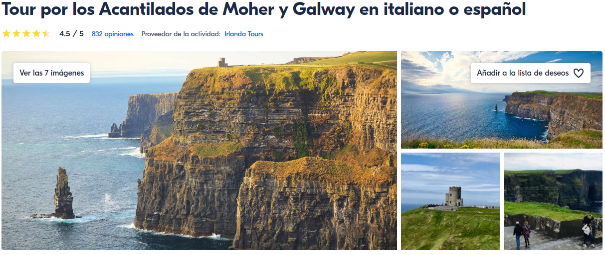 Tour en italiano de Cliffs of Moher y Galway desde Dublín