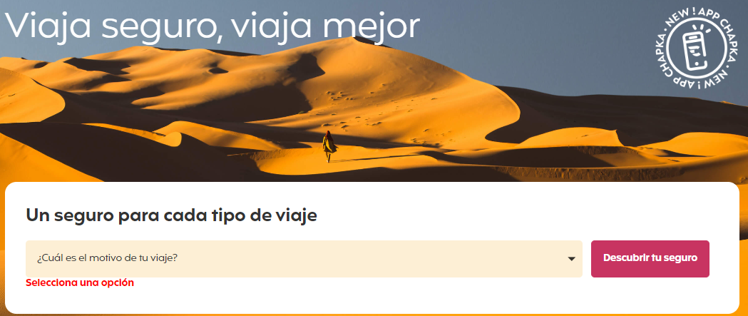 7% descuento seguro de viaje Chapka